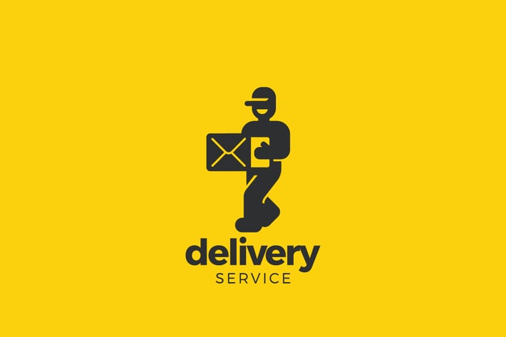 Logo Walking Man Delivery service company