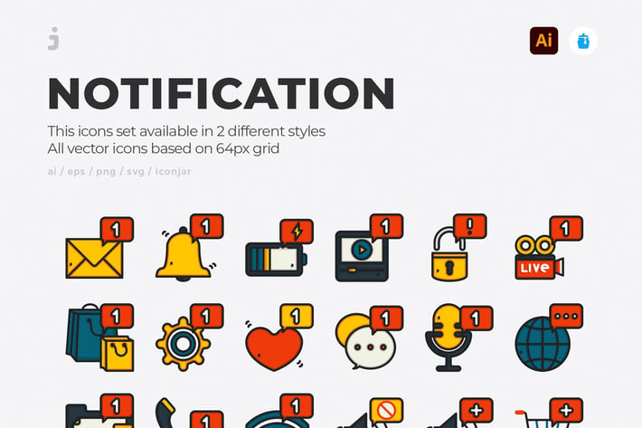 30 notifications Icons