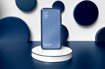 Mobile Phone On Pedestal Mockup