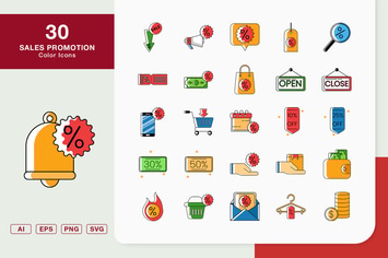 Sales Promotion Color Icons