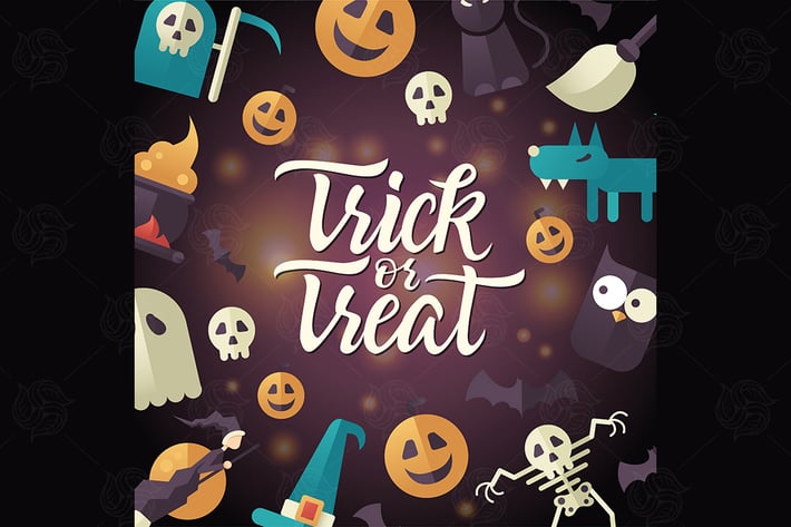 Trick or treat - Halloween celebration poster 