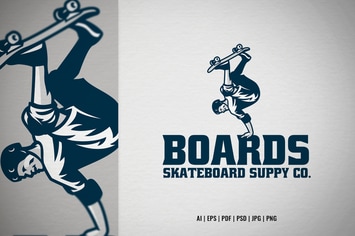 Skateboarder skateshop logo
