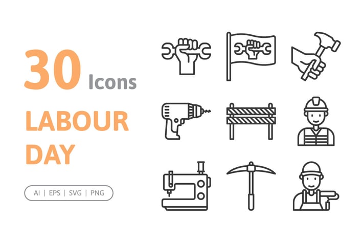 30 Labour Day Icons