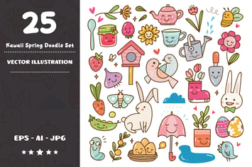 Kawaii Spring Doodle Set