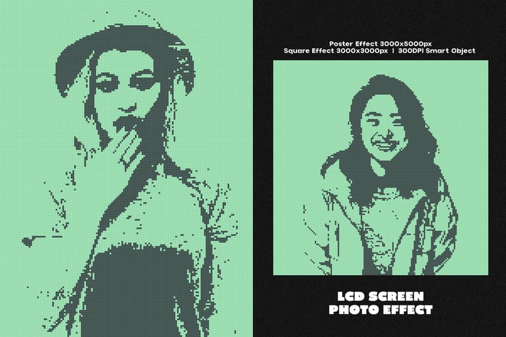 LCD Screen Square And Poster Photo Effect