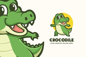 Little Crocodile Animal Mascot Character Logo