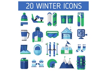 Winter Ski Resort Icons