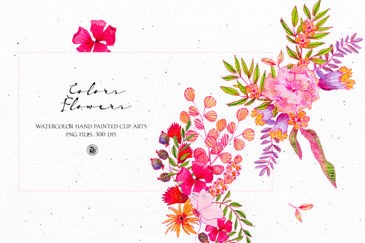 Colors Flowers - watercolor set
