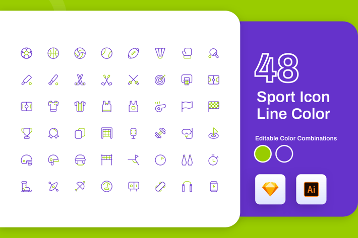 Sport Icon Line Color 