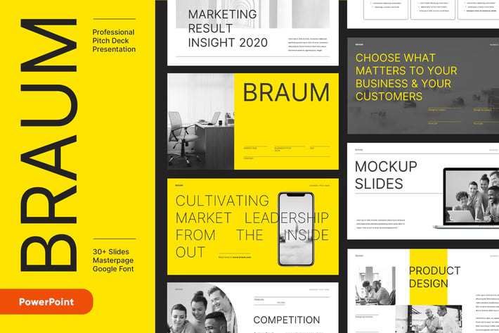 BRAUM - Business Pitch Deck Powerpoint Template