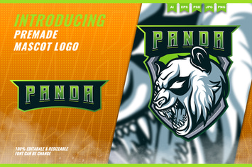 Angry Panda - Mascot Esport Logo Template
