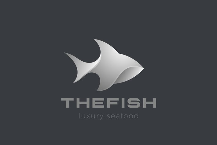 Logo Fish Abstract Shark Tuna 3D Design style