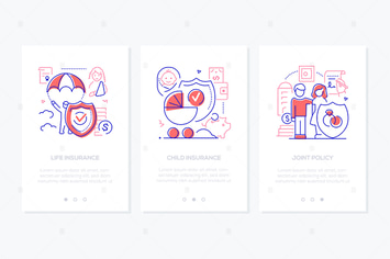 Life Insurance - Line Design Style Web Banners