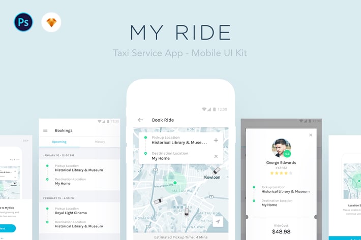 My Ride - Taxi App Mobile UI Kit