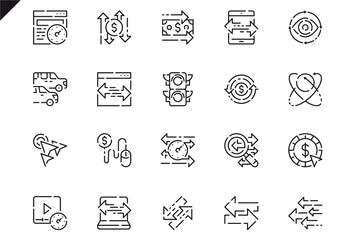 Simple Set Traffic Line Icons