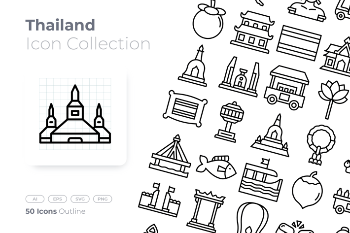 Thailand Outline Icon