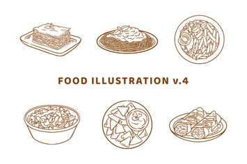 Food Illustration V.4 (Outline Version)
