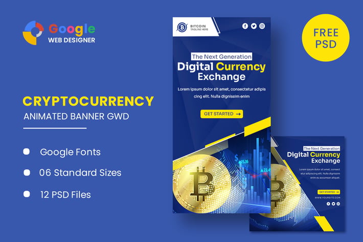 Cryptocurrency Bitcoin Animated Banner GWD