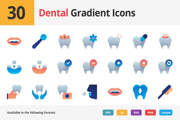 Dental Vector Gradient Icons