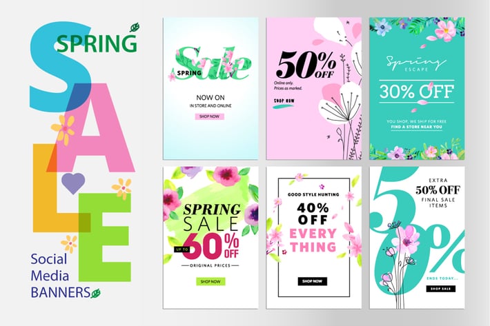 Spring sale banners 