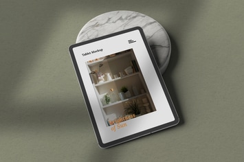 Minimalist Tablet Mockup with Shadow Overlay