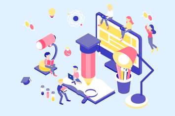 Online Education Isometric Illustration
