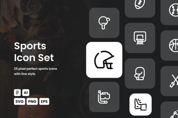 Sport Dashed Line Icon Set