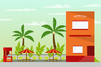 Coffee Shop - Building Illustration