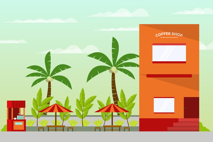 Coffee Shop - Building Illustration