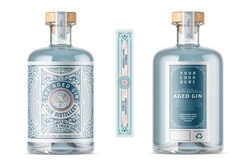 Vintage Liquor Bottle Packaging Layout 