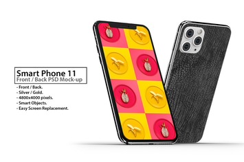 iPhone 11 Front & Back PSD Mock-up