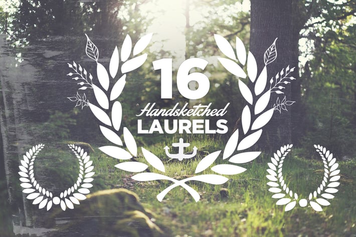 16 Handsketched Vector Laurels