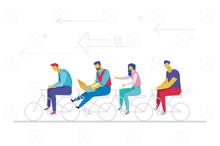 Business team - flat design style illustration