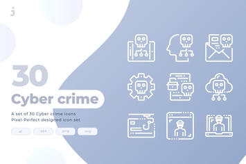30 Cyber crime Icons