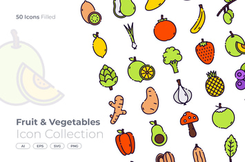 Fruit & Vegetables Filled Icon