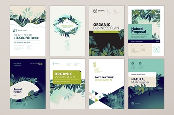 Brochure cover design and annual report templates