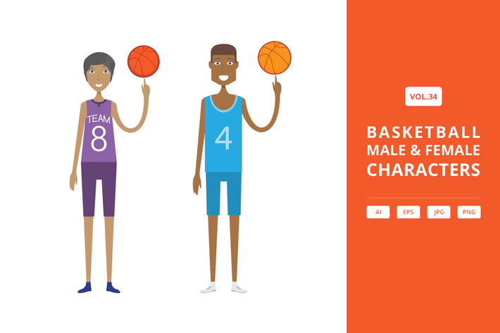 Basketball - Male & Female Characters Vol.34