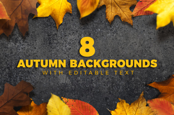 8 Autumn Backgrounds with Editable Text