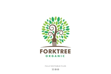 Fork and Tree Color Logo
