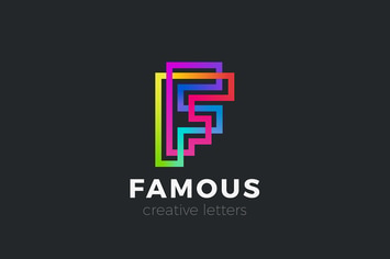Letter F Logo design Linear Infinite