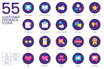 55 Customer Feedback Icon Pack
