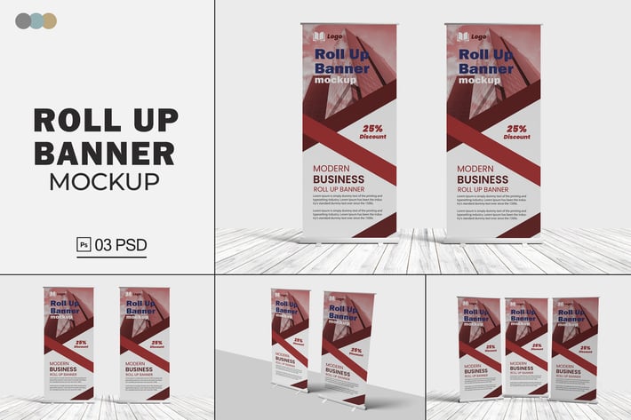 Roll Up Banner Mockups V.1