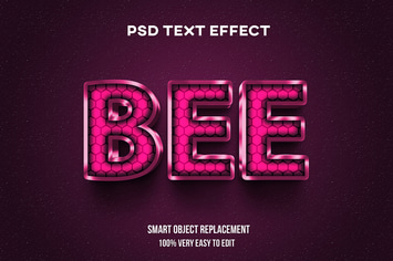 Red bee metal text effect