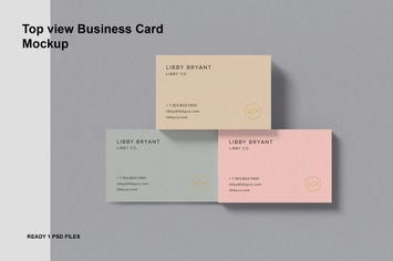 Top view Business Card Mockup