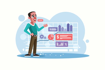 Businessman Presenting Profit Chart Illustration