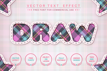 Tartan craft - editable text effect, font style