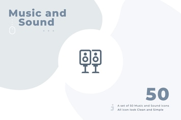 50 Music and Sound icon set - Material
