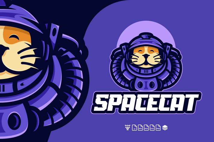 CAT ASTRONAUT LOGO