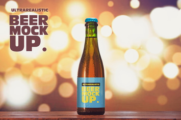 375ml Blurred Lights Beer Mockup