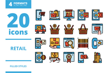 Retail Filled icons packs